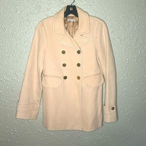 GAP Small Pea Coat Gold buttons Light Pink/ Blush Chic Double breasted vintage